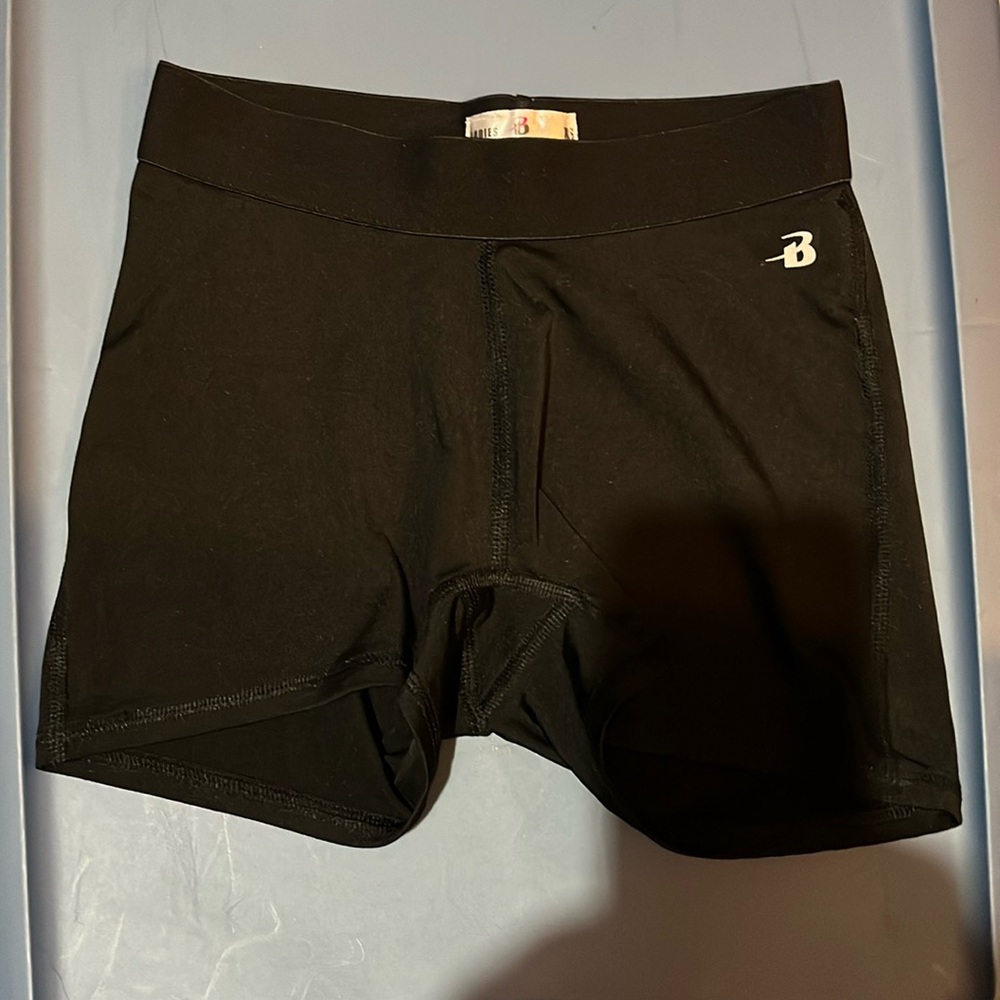 2 pair black badger athletic spandex shorts